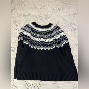 Talbots Black Fair Isle Sweater